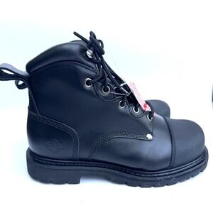 Lehigh Safety Shoes 4771‎ Steel Toe Work Boots Size 5 XW / 6E Black Leather NWT